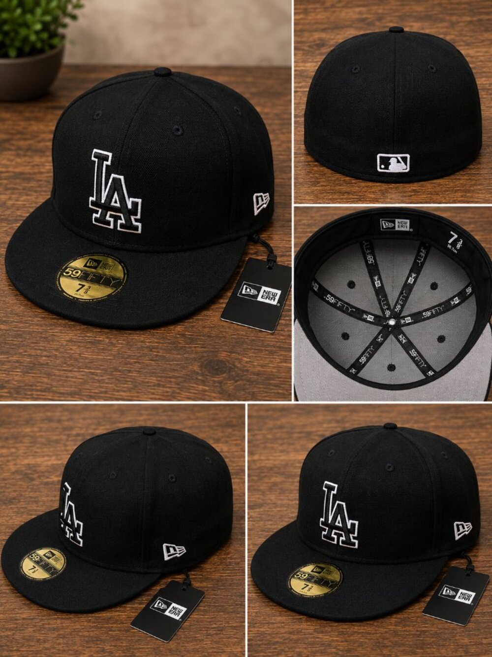 NWT New Era Los Angeles Dodgers 59FIFTY Fitted Hat Black White